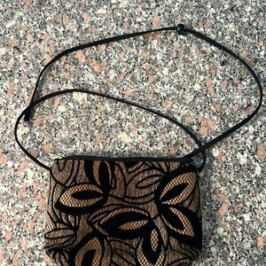 Danny K Flower Print Adjustable Shoulder Purse